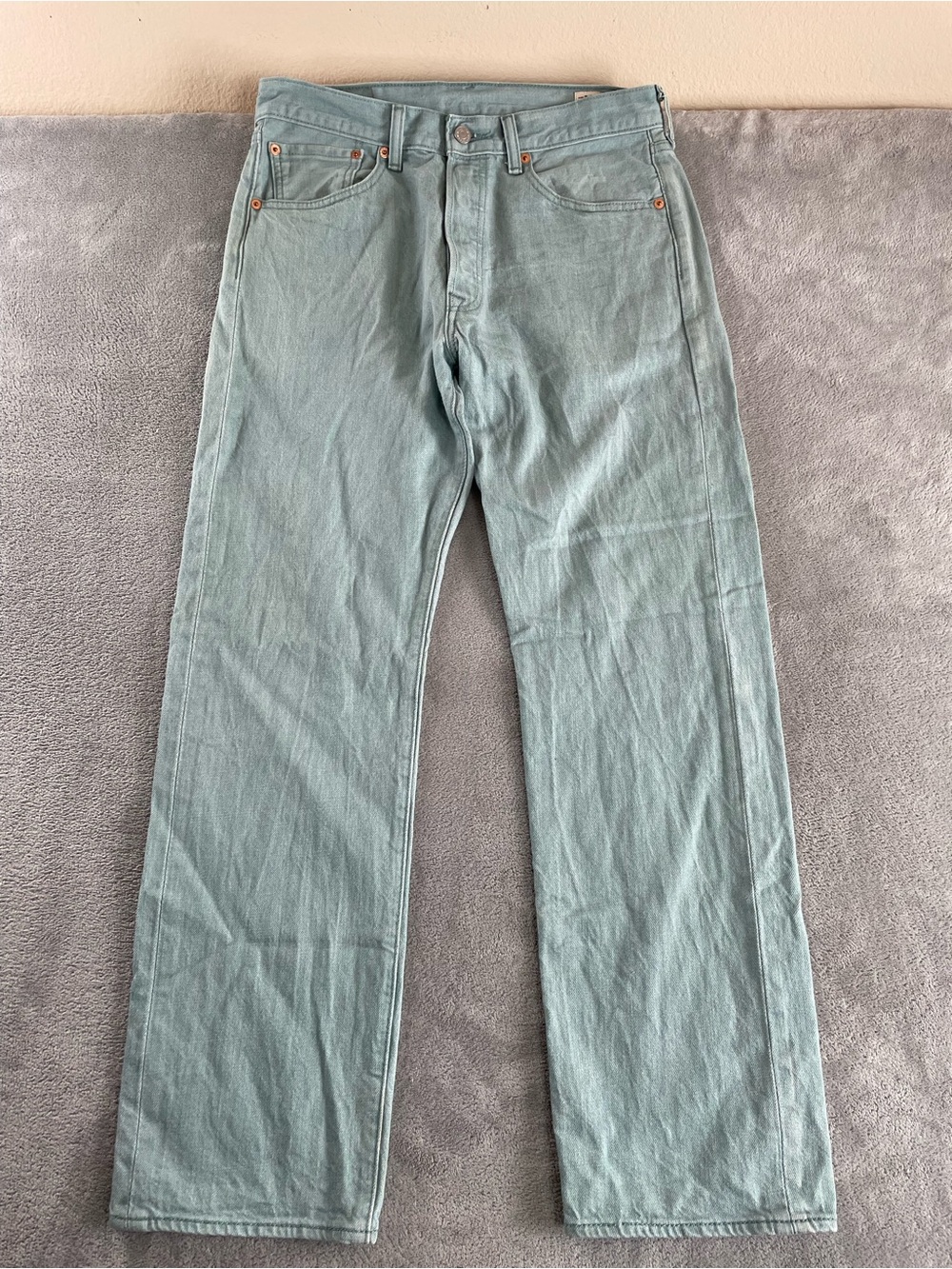 Levi's 501 White Oak Cone Denim Jeans Mens 32x32 (31x28.5) Button Fly Sage